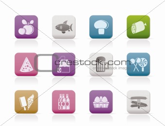 food, drink and shop icons
