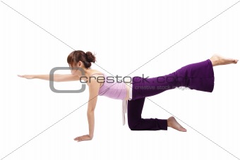 Pretty young girl Practice yoga .