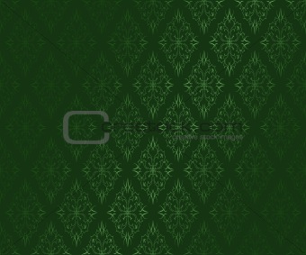 Dark green ornamental vector wallpaper
