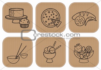Restaurant food and desserts signs