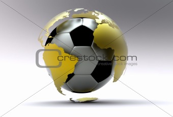 3d golden soccer ball