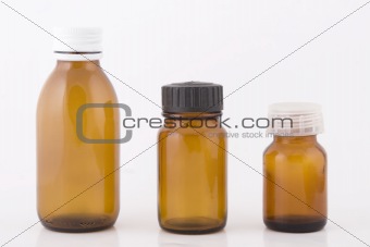 brown small bottles