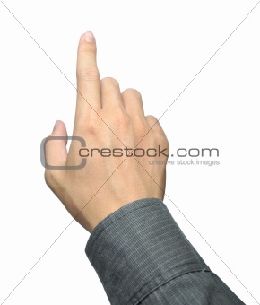 businessman hand touching