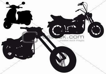 motorcycle silhouettes, vector
