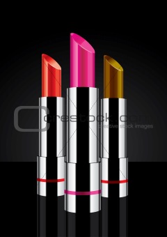 Different colored lipstick - vector illustration