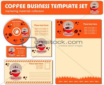 Coffee Business Template Set Marketing Materials
