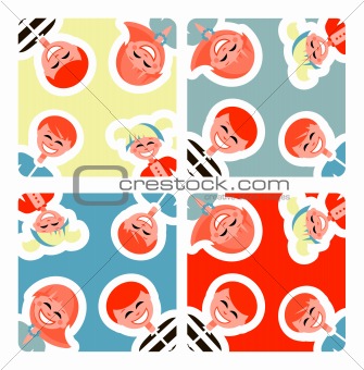 Happy family cards, backgrounds. Color Vector family lifestyle 