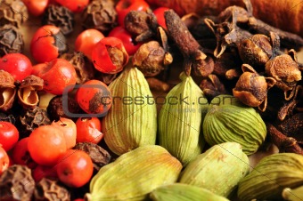 Beautiful and colorfu spice food background
