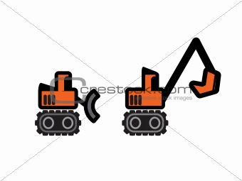 Two Vector Construction Tractors