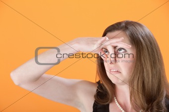 Woman Holds Her Nose