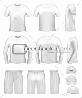 White men's clothing templates