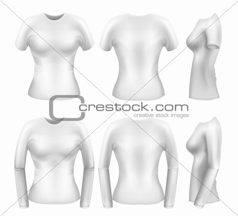 White womens t-shirt templates