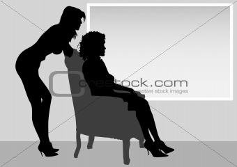 Two girls in chair