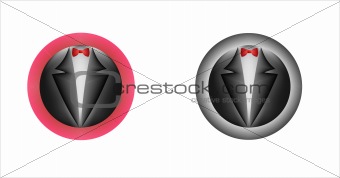 Button_Tailcoat and red bow tie