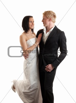 young couple posing attraction