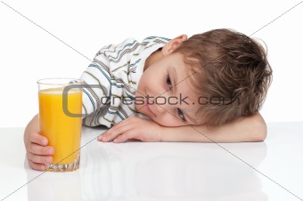 Boy with a glass of juice