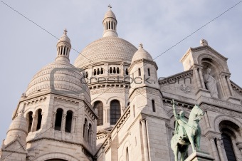 View of the white Sacre Coeur in Paris