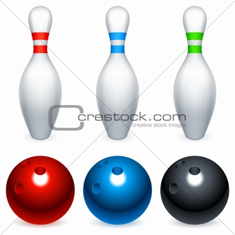 Bowling balls and pins.