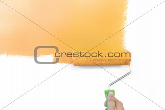 Painting - Home Improvement / Orange / isolated on white backgro