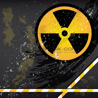 Eps10 Abstract grunge background with the emblem of radiation.