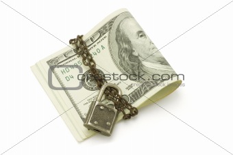 100 US dollars bills - safe and secured
