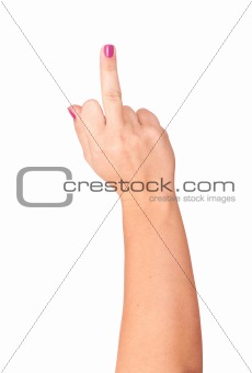 human hand displaying the finger 