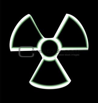 Illustration the warning symbol of radioactive hazard