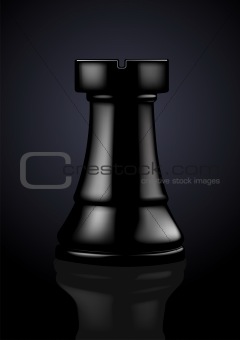 Chess Black Rook - Vector Illustration