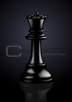 Chess Black Queen - Vector Illustration