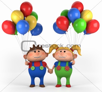 kids with balloons