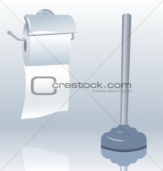 Illustration of toilet roll with realistic shadow