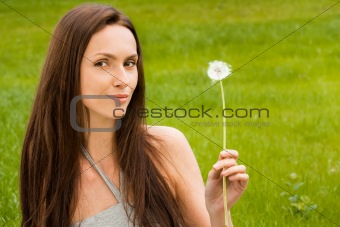 Girl with dandelions