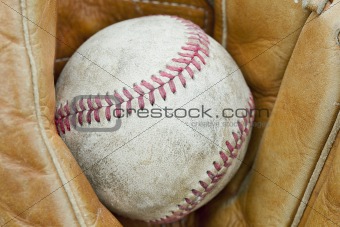 An old worn baseball