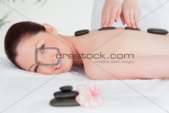 Beautiful woman having a LaStone therapy