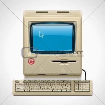 Vector retro computer XXL icon