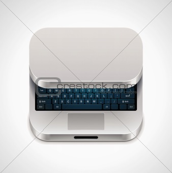 Vector square laptop icon