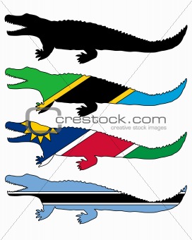 Nile crocodile flags