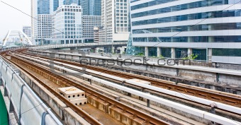 Sky train railway line in Bangkok