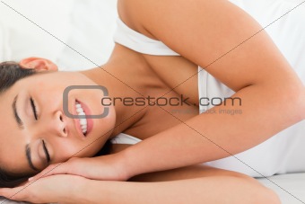 relaxing smiling woman