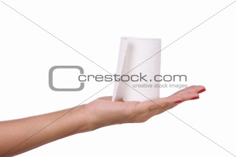 Toilet paper in hand