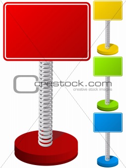Set of Colorful Text Box on Metal Spring
