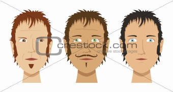 three different faces
