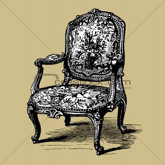 Antique baroque armchair