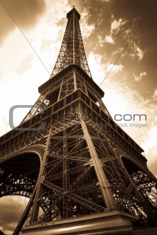 Vintage picture of the eiffel tower