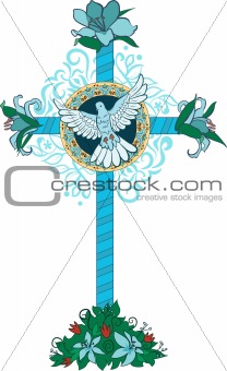 Cross with pigeon