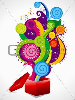 abstract colorful magic box with wave