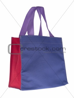 Colorful cotton bag on white isolated background. 