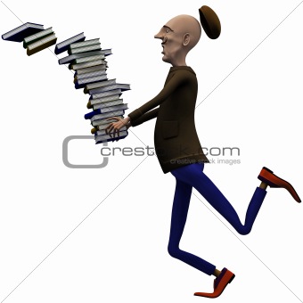 Teacher drops off a pack of books