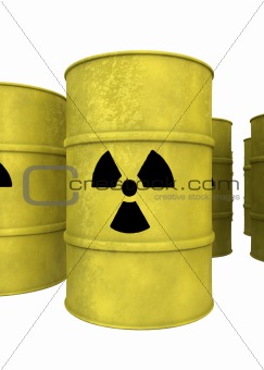 yellow nuclear waste barrel