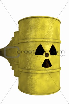 series of nuclear waste barrel